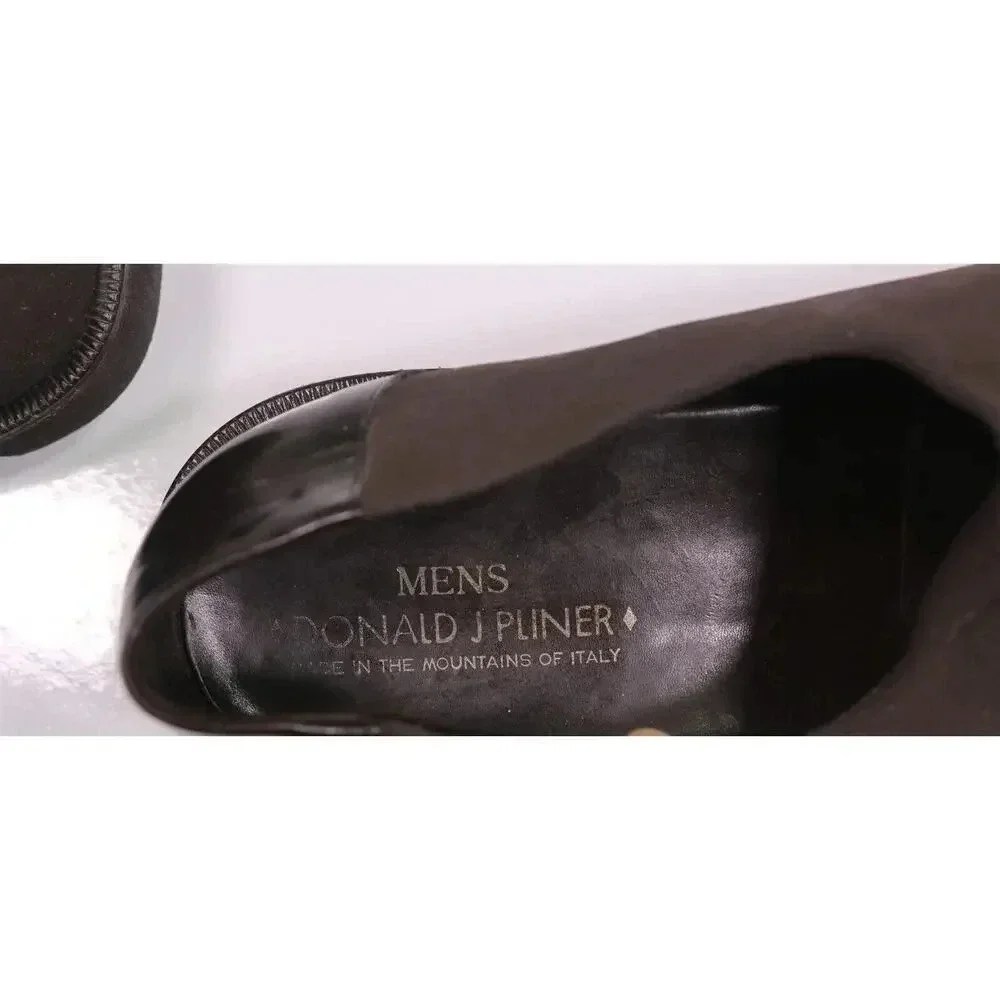 Donald J Pliner Brown Canvas Chunky Loafers 14 M - Picture 10 of 10